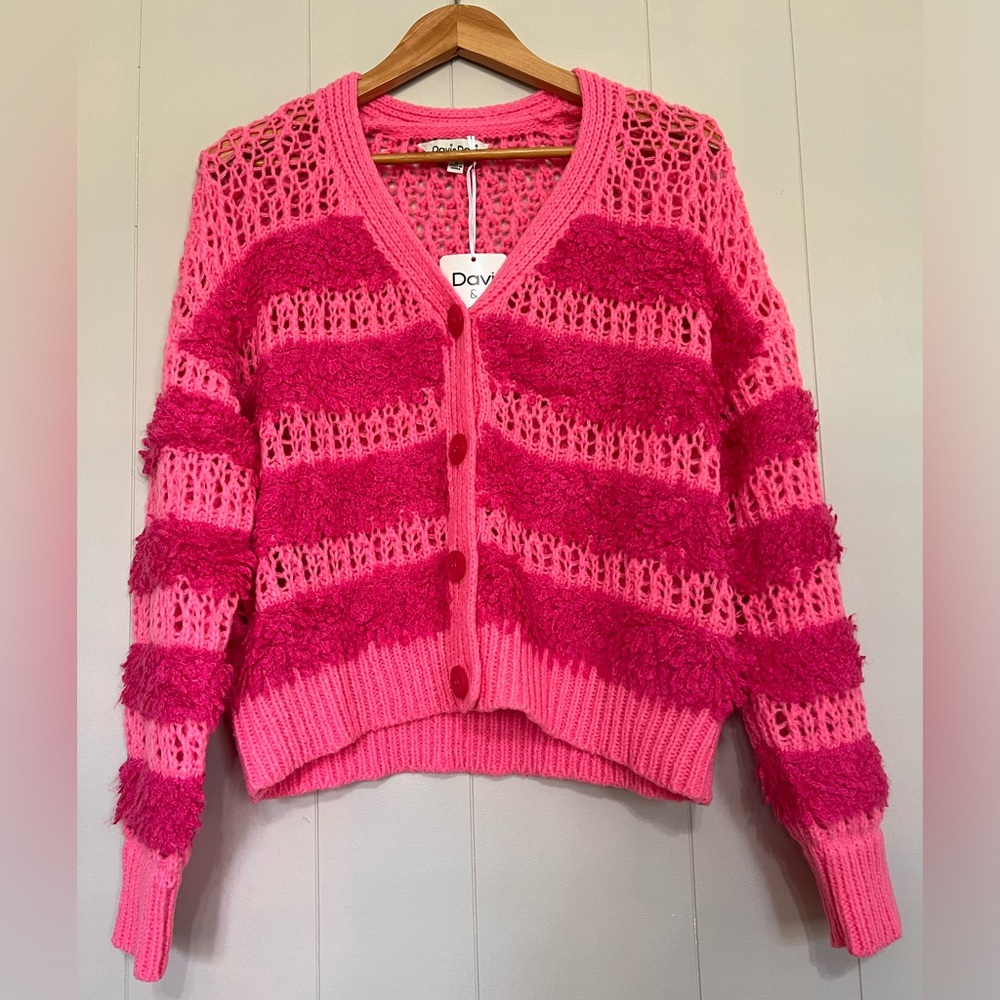 NWT DAVI & DANI Boutique Knitted Cropped Cardigan, Size M